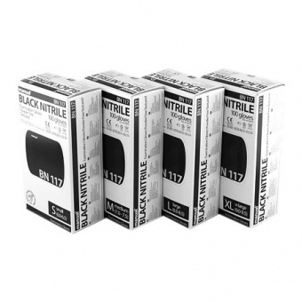 Перчатки MANUAL BN 117(черные), размер S (6-6.5), смотровые, нестерильные, НИТРИЛОВЫЕ, 50 пар в интернет-магазине ФАРМГЕОКОМ!